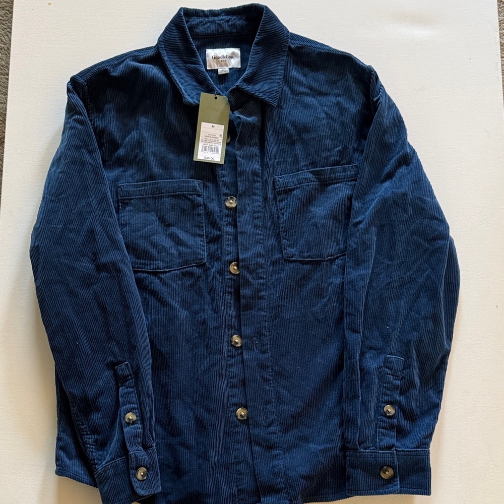 Goodfellow & Co Navy Blue Corduroy Button-Up Shirt